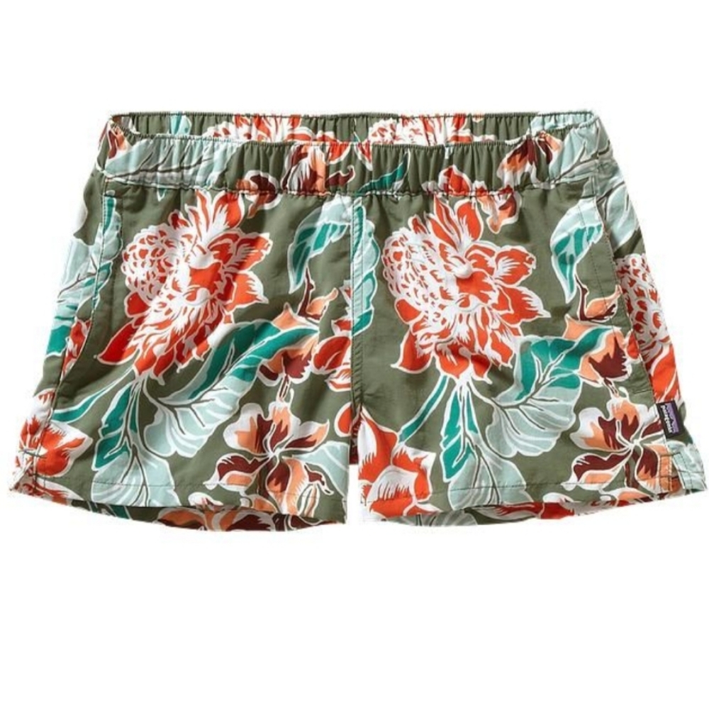Patagonia Green Floral Shorts W/ Pockets